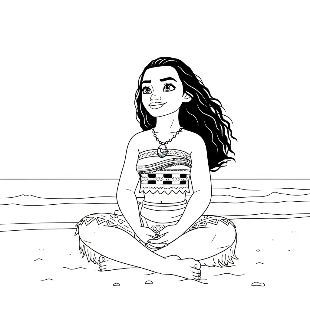 Moana para colorear para niño de 8 años