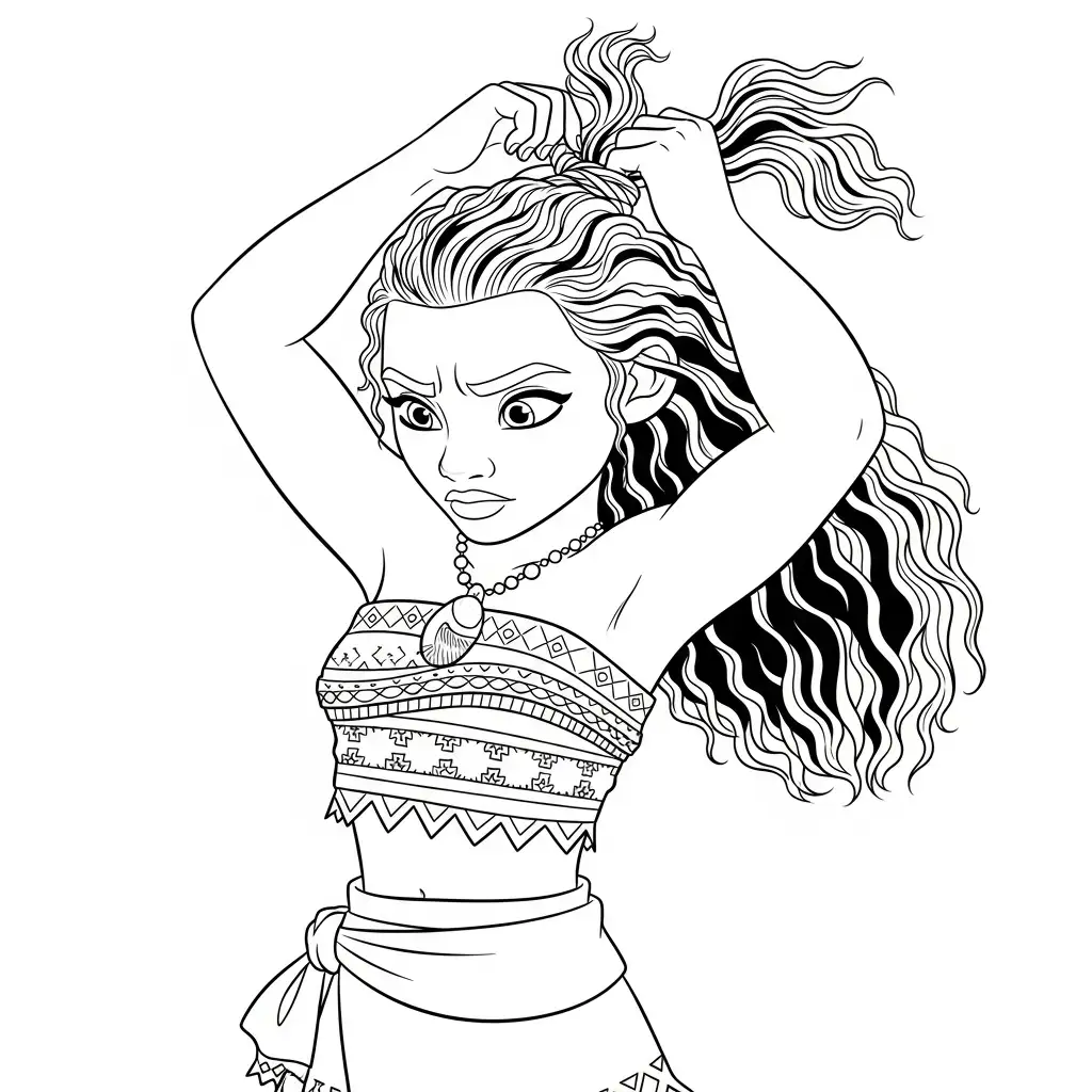 imprimir Moana para colorear