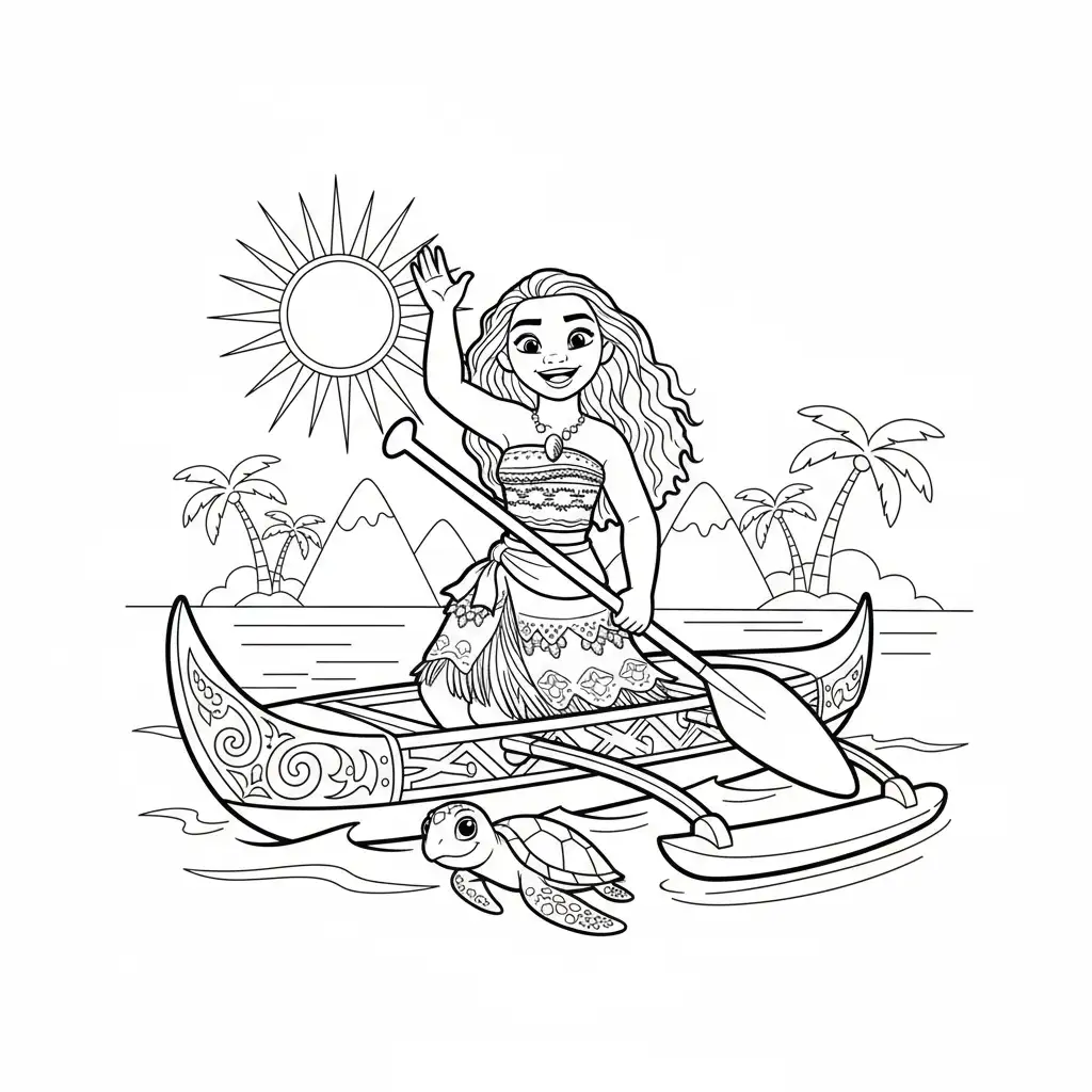 Moana para colorear gratis