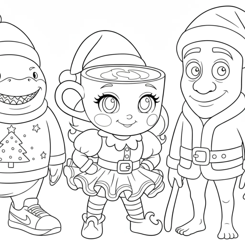 Italian Brainrot de Navidad 4 para colorear en línea para niño