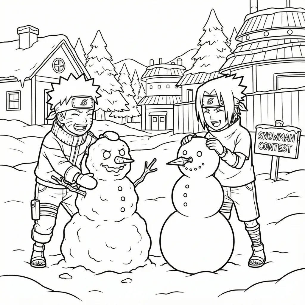 Naruto de Navidad 18 para colorear para imprimir para niño de 7 años