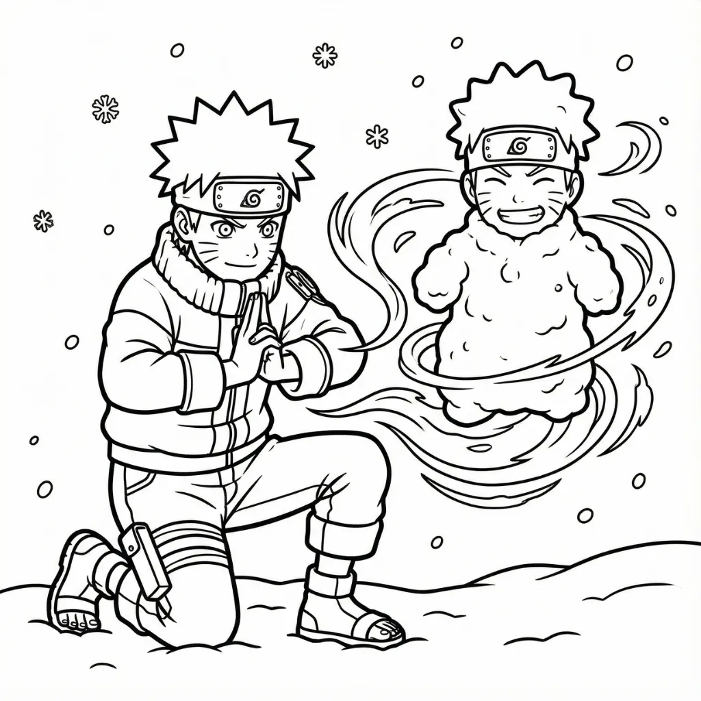 Naruto de Navidad 19 para colorear en línea para niño