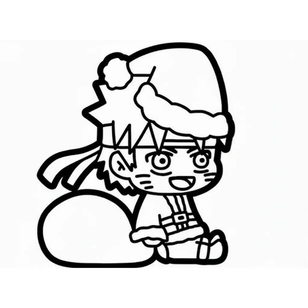 Naruto de Navidad 20 para colorear para imprimir para niño de 8 años