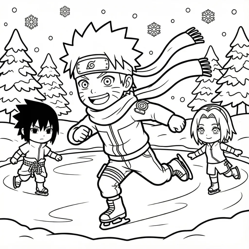 para imprimir Naruto de Navidad 22 para colorear gratis