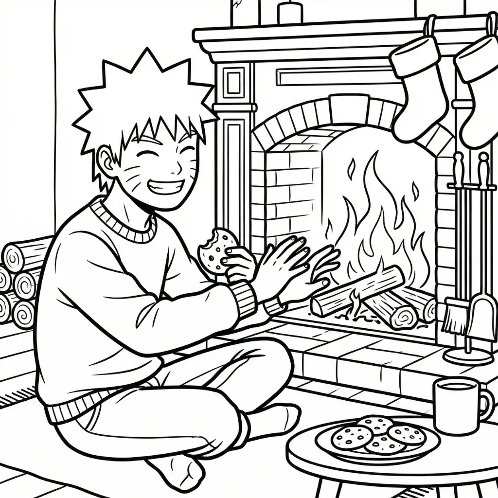 Naruto de Navidad 3 para colorear para imprimir pdf gratis