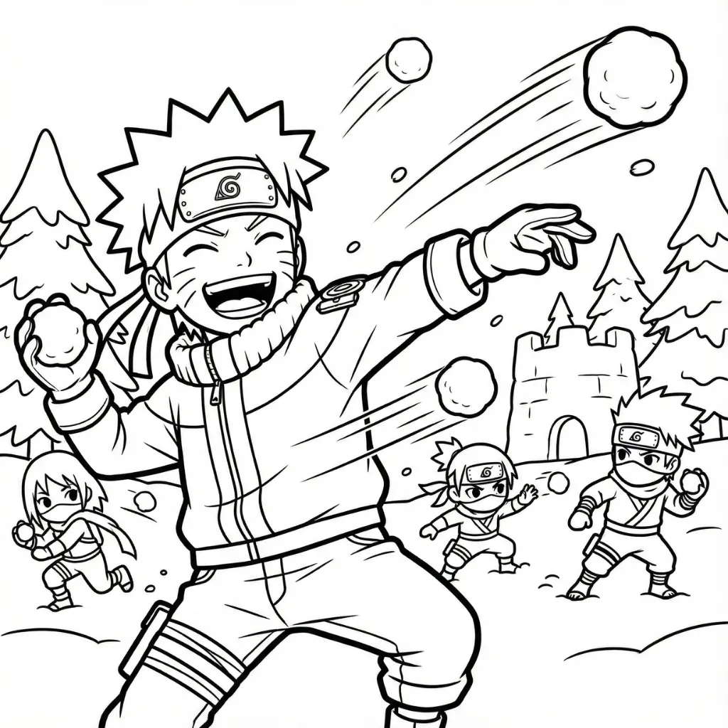 Naruto de Navidad 8 para colorear para descargar