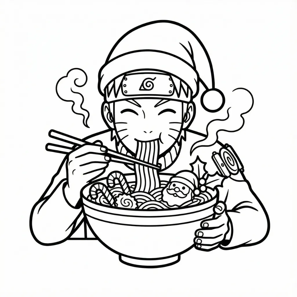 Naruto de Navidad 9 para colorear para imprimir pdf