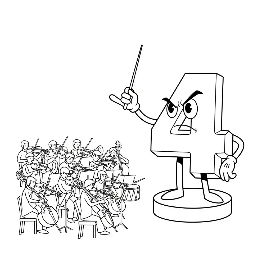 Número para colorear educativo para niño