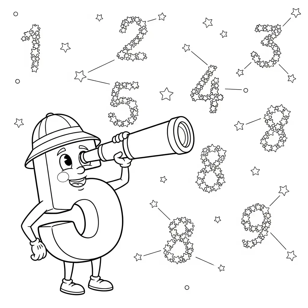 Número para colorear para primaria