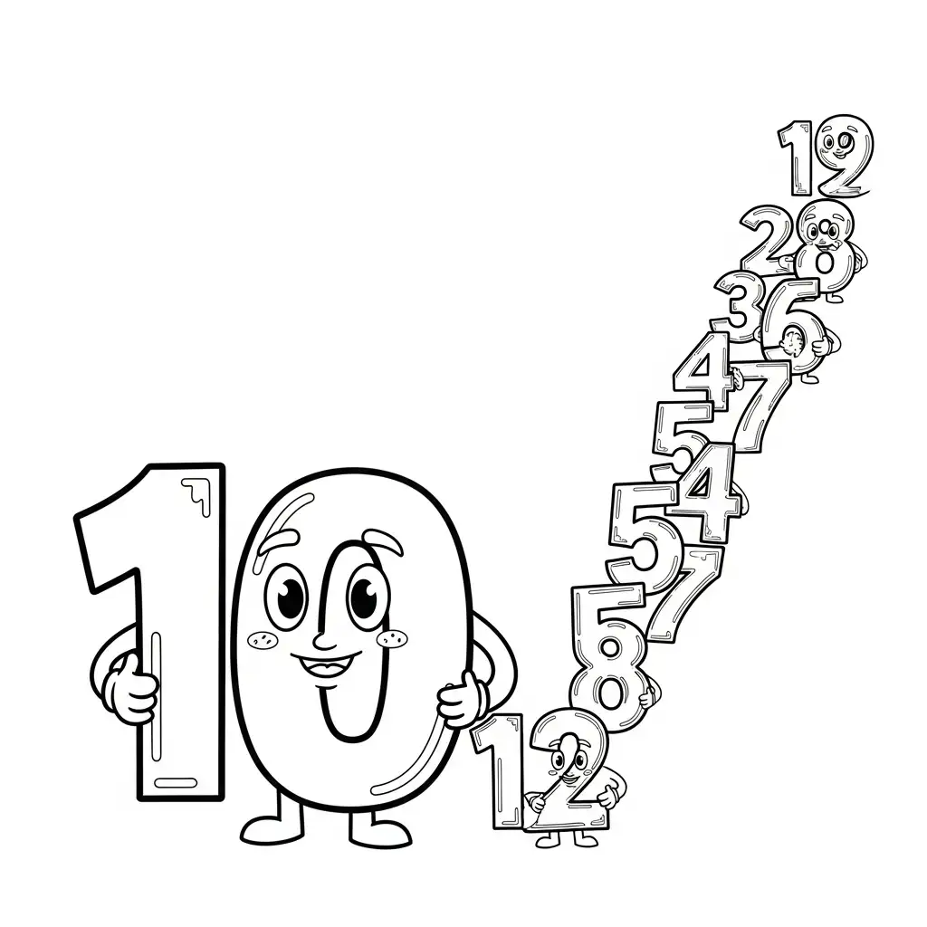 Número para colorear para niño para imprimir