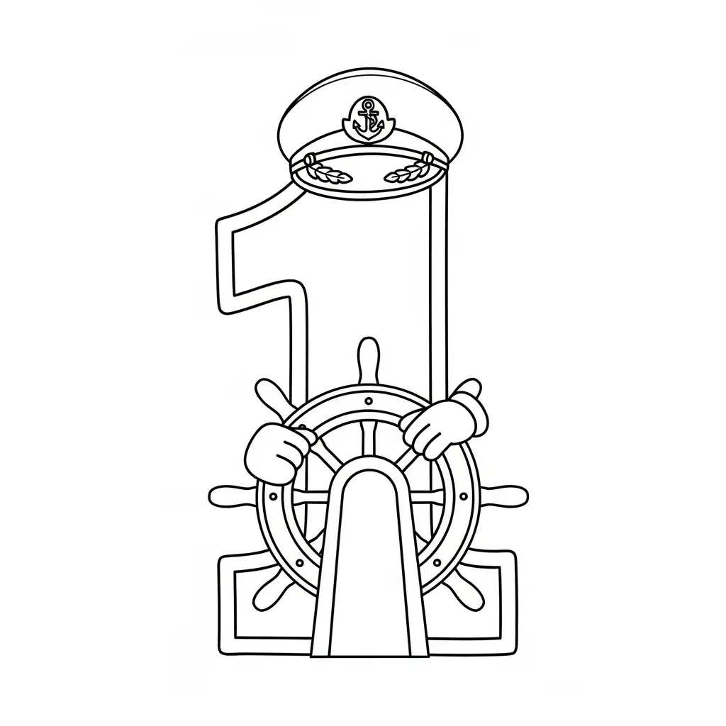 Número para colorear gratis para imprimir 1