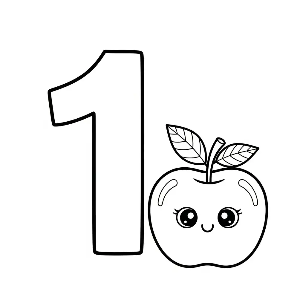 imprimir Número para colorear para niño 1