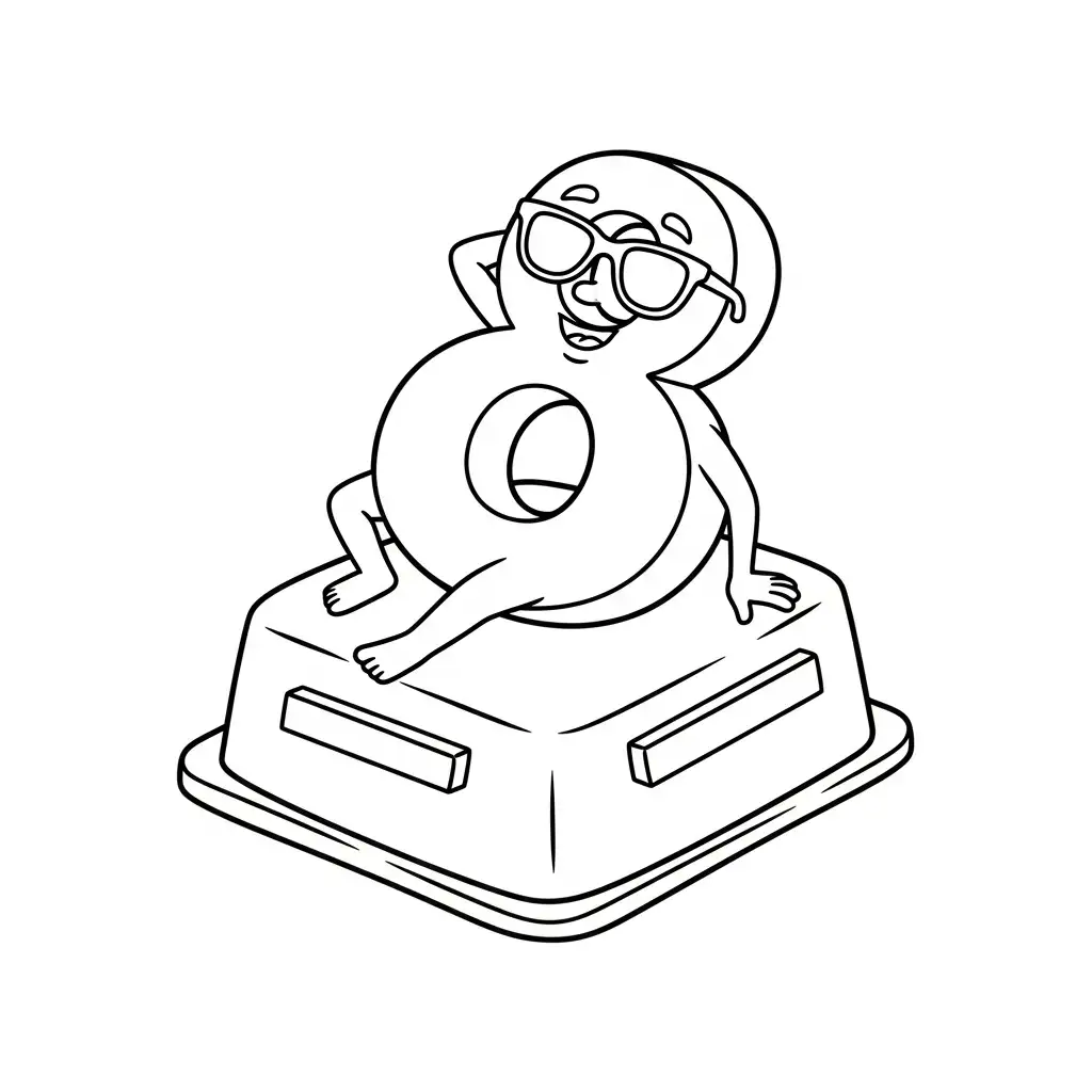 Número para colorear para niño de 4 años