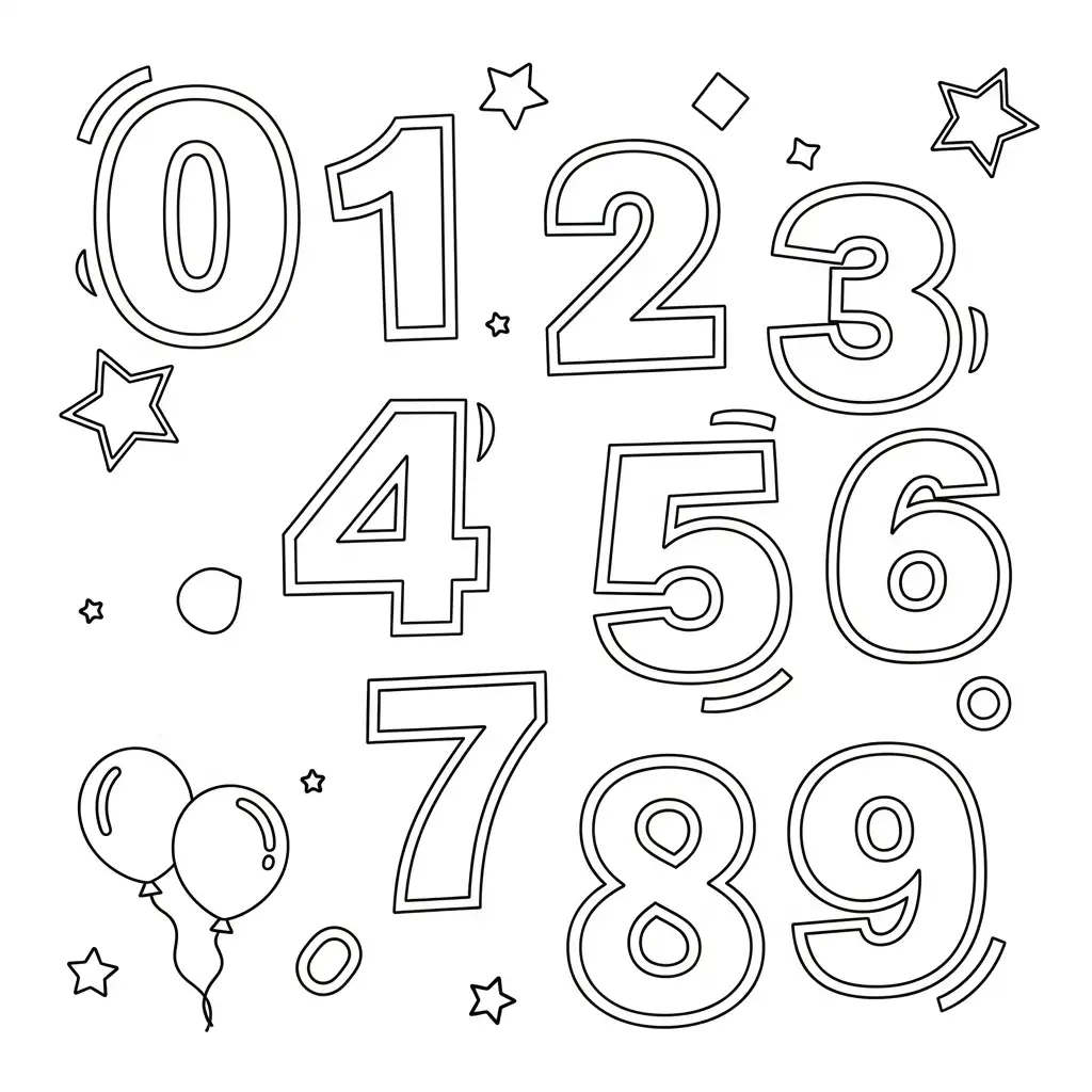 Número para colorear educativo para niño 1