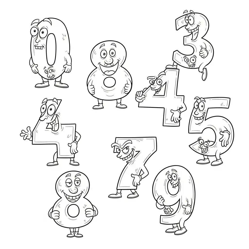 imprimir Número para colorear gratis