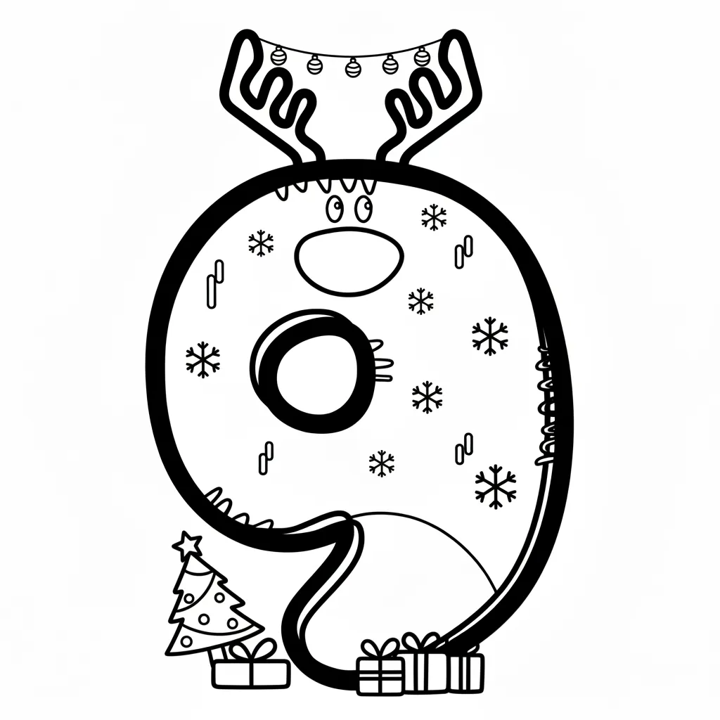 Número de Navidad 11 para colorear y dibujos