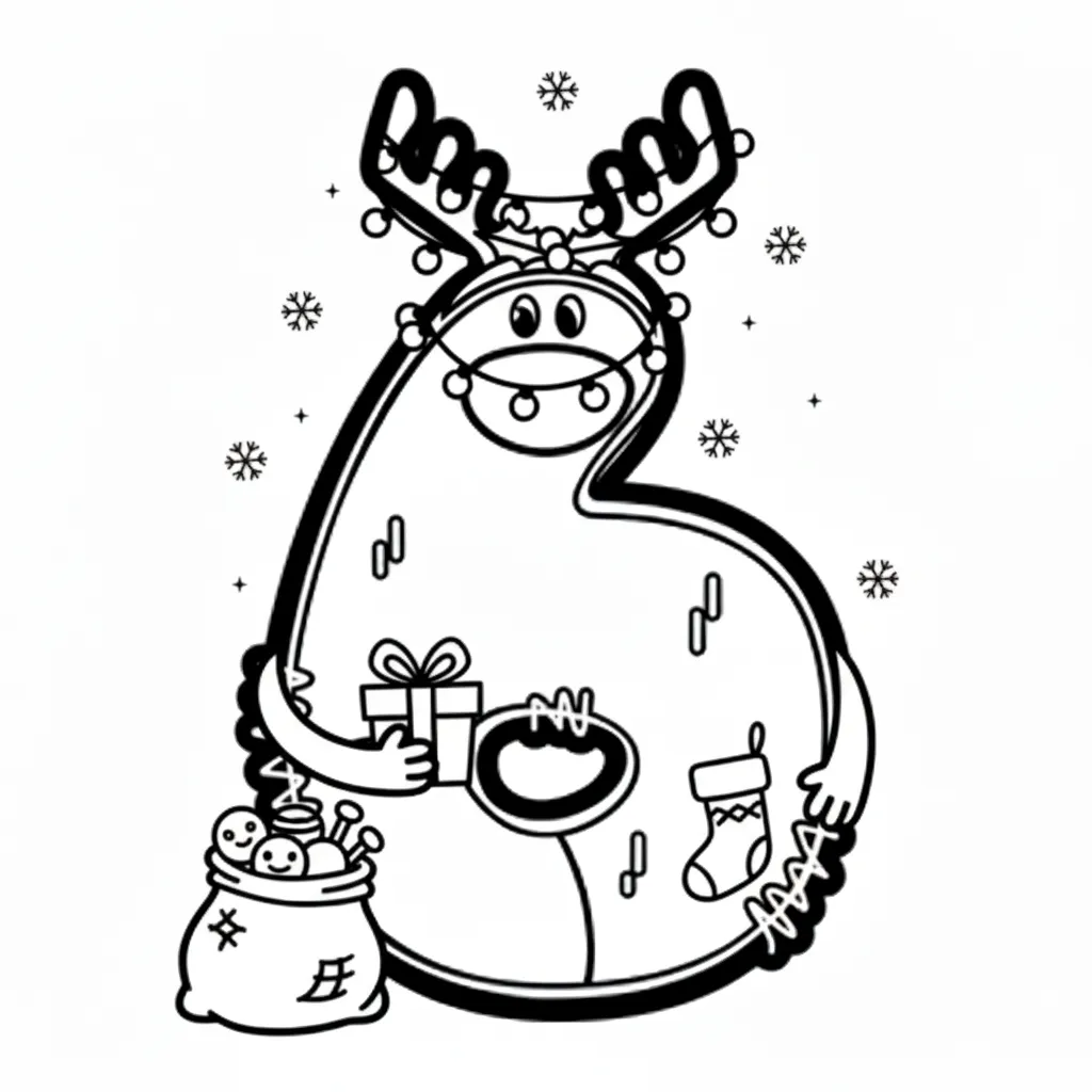 Número de Navidad 13 para colorear gratis para niños