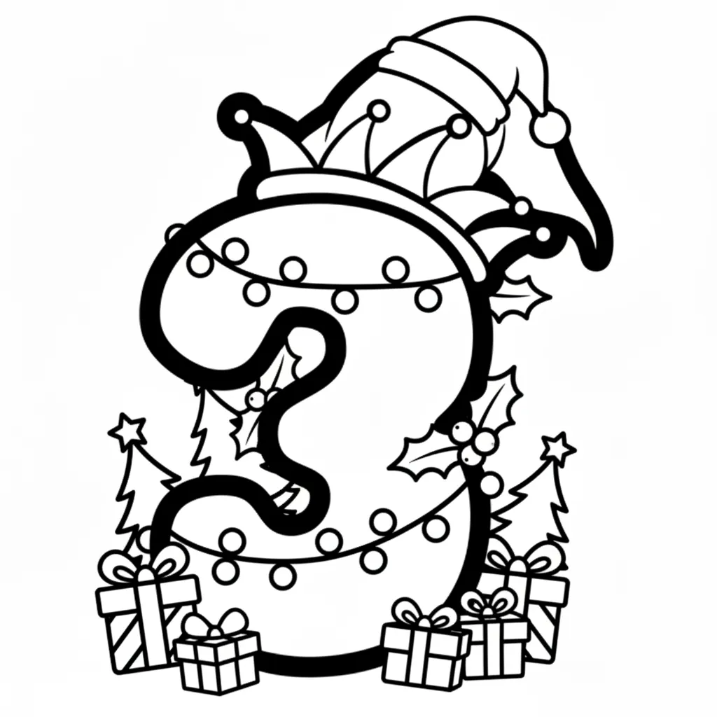 Número de Navidad 15 para colorear para niños