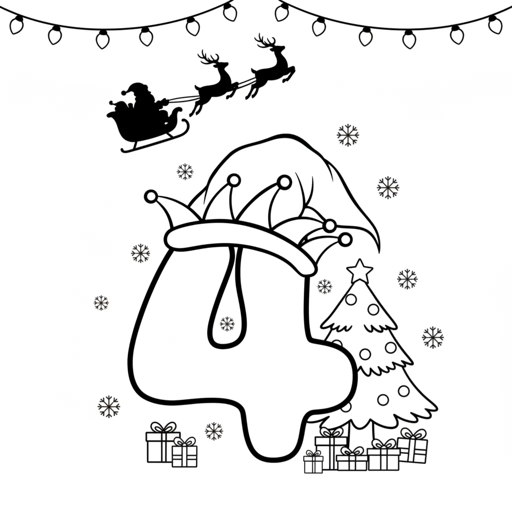 Número de Navidad 16 para colorear en línea gratis