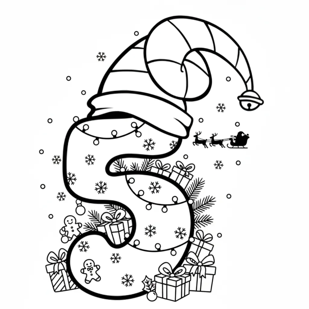 Número de Navidad 18 para colorear gratis para imprimir