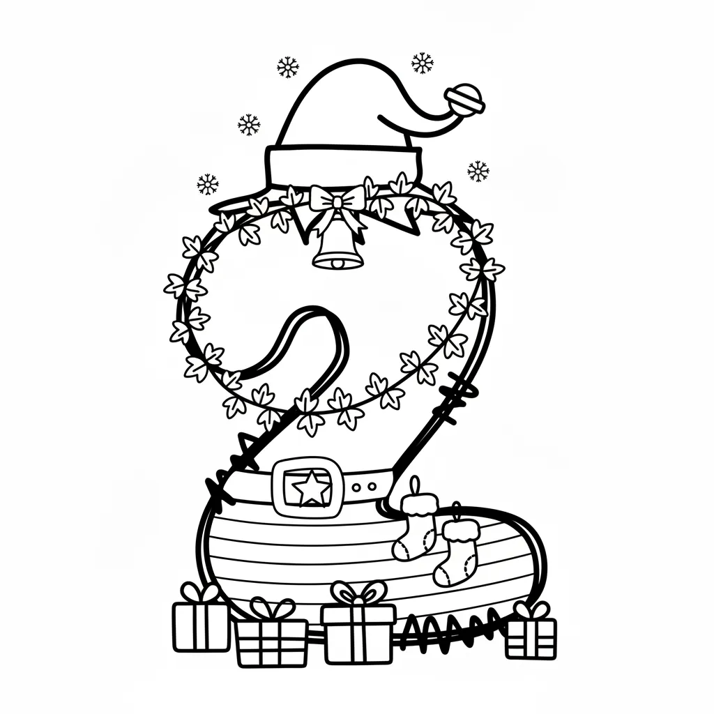 Número de Navidad 19 para colorear de para niños