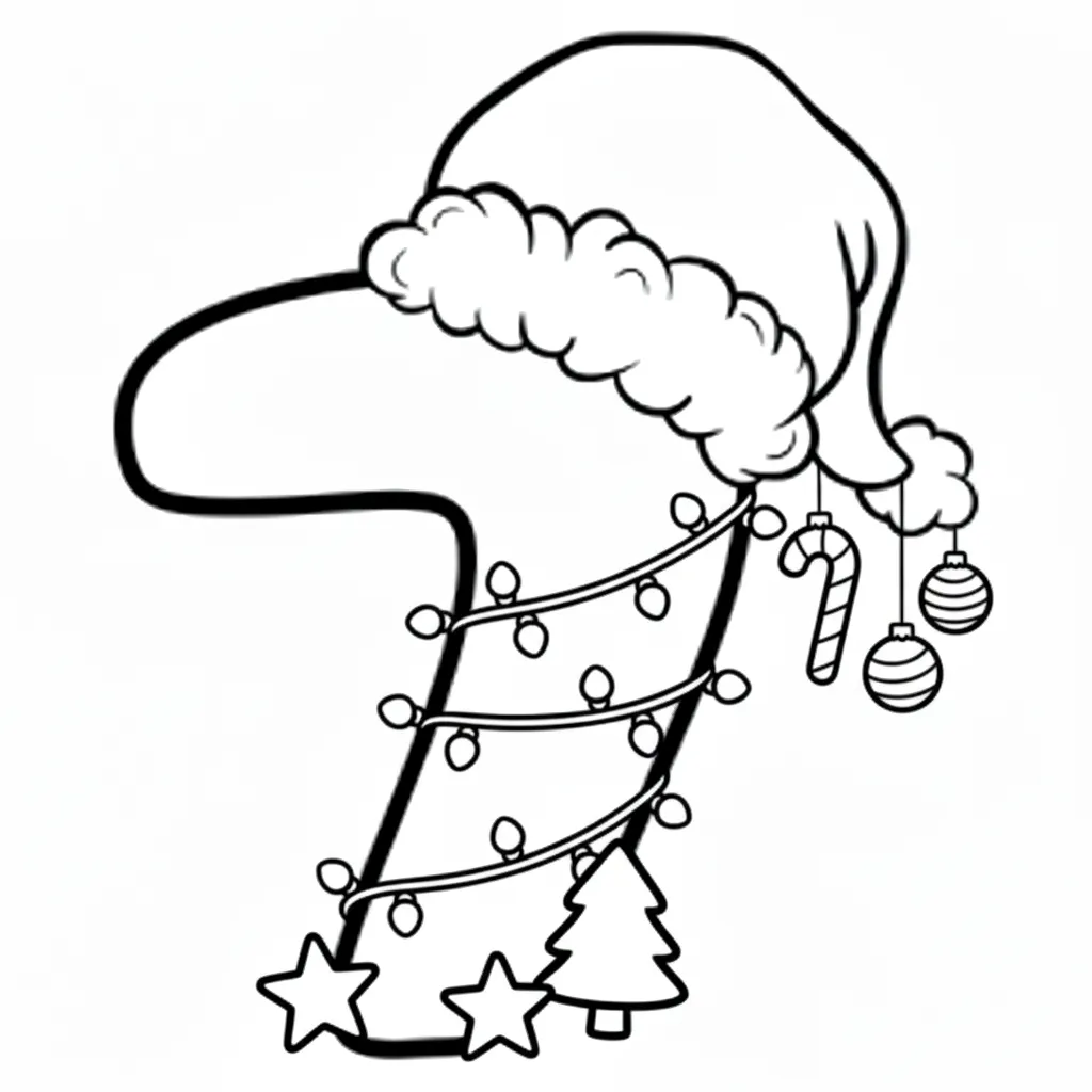 Número de Navidad 8 para colorear para imprimir pdf