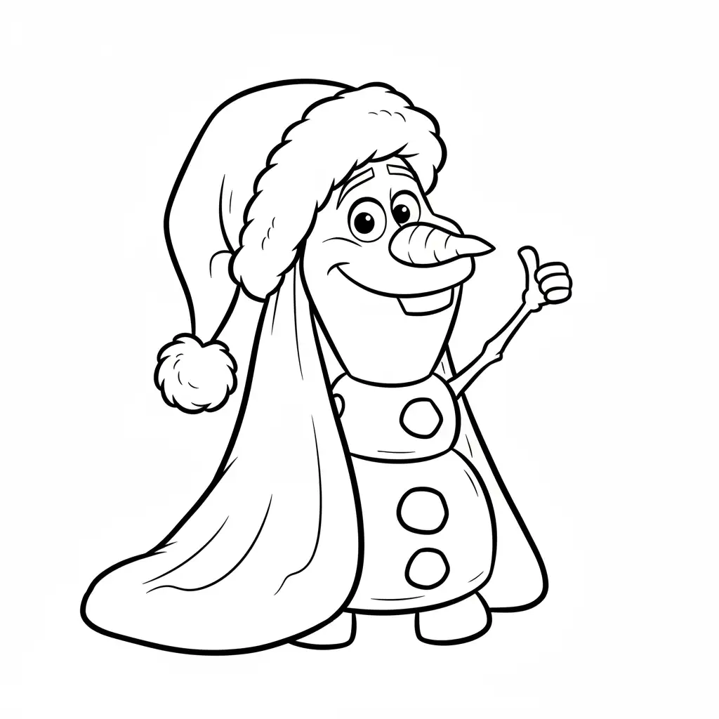 Olaf de Navidad para colorear para niño para imprimir gratis