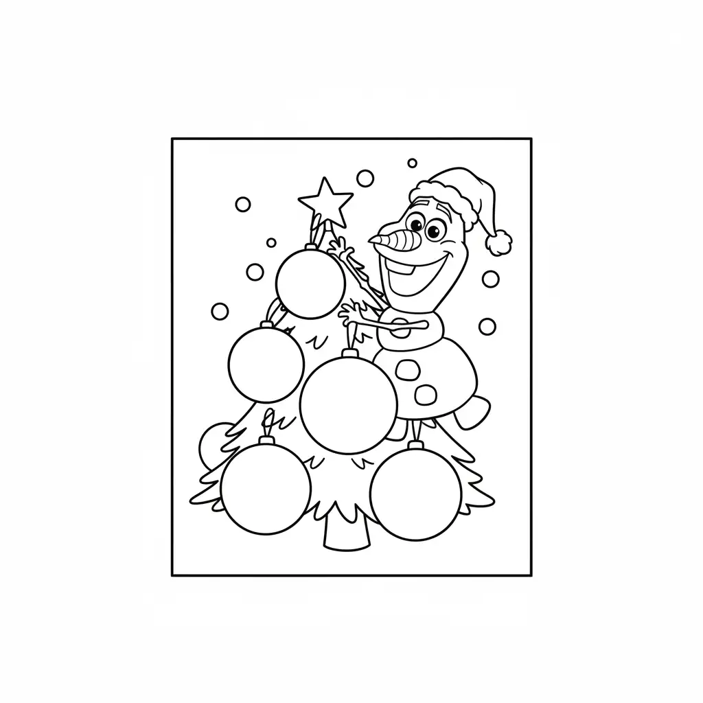 Olaf de Navidad para colorear para imprimir para niño de 10 años