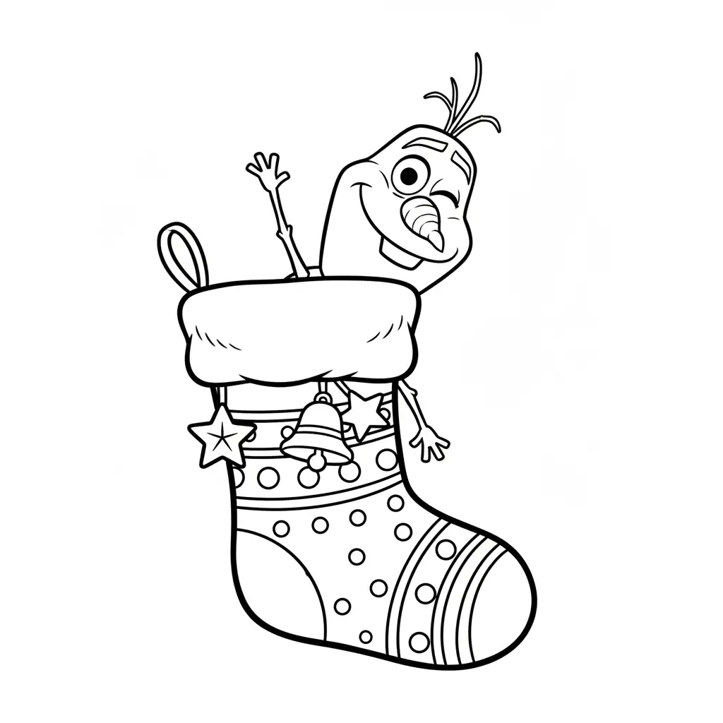 Olaf de Navidad para colorear para niño para imprimir gratis 1