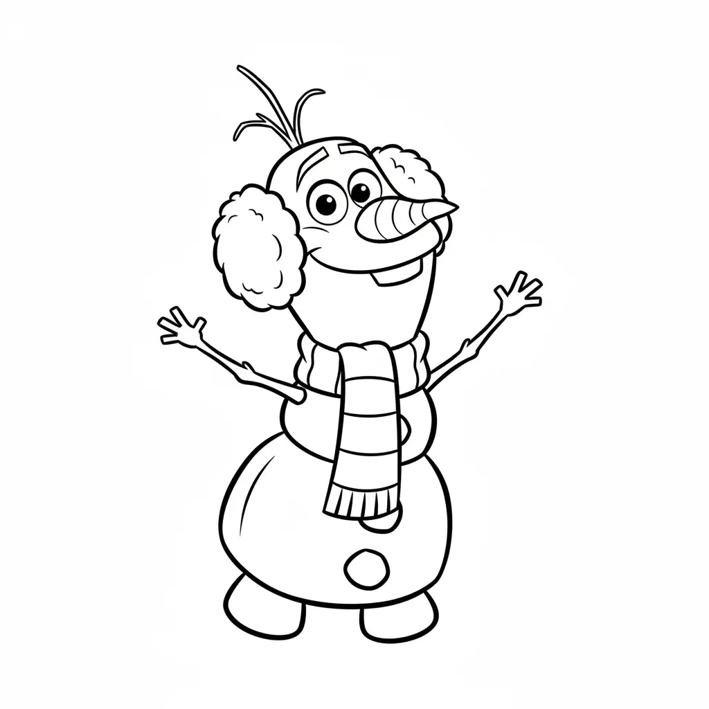 Olaf de Navidad para colorear para bebé para imprimir
