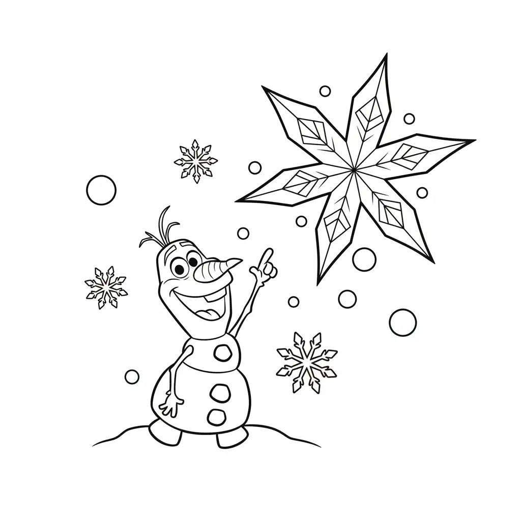 Olaf de Navidad para colorear en línea 1