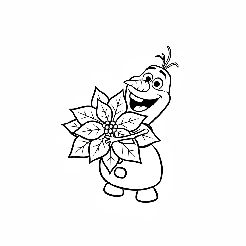 Olaf de Navidad para colorear para imprimir para niño de 4 años 2