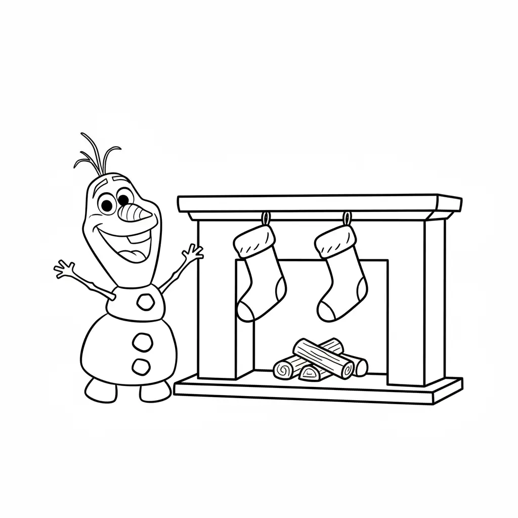 imprimir Olaf de Navidad para colorear para niño