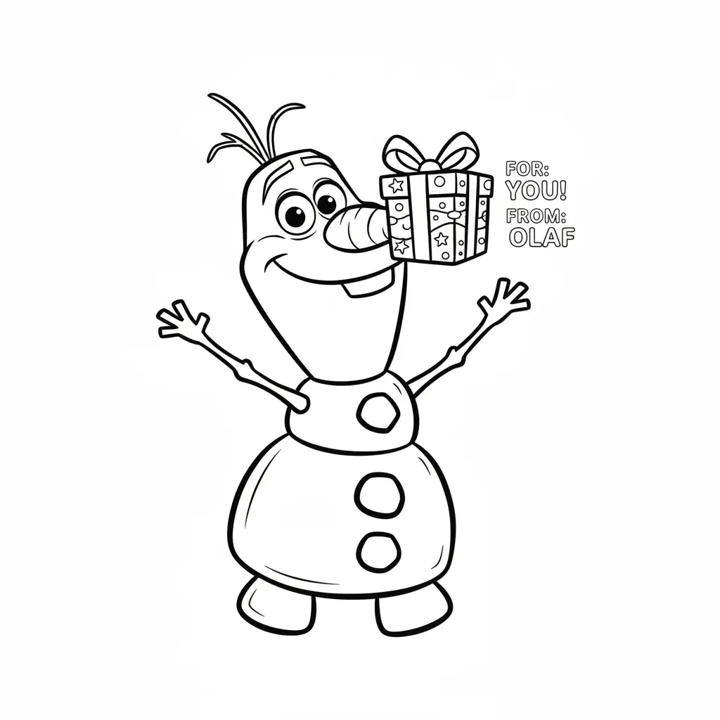 Olaf de Navidad para colorear para imprimir para niño de 4 años 3