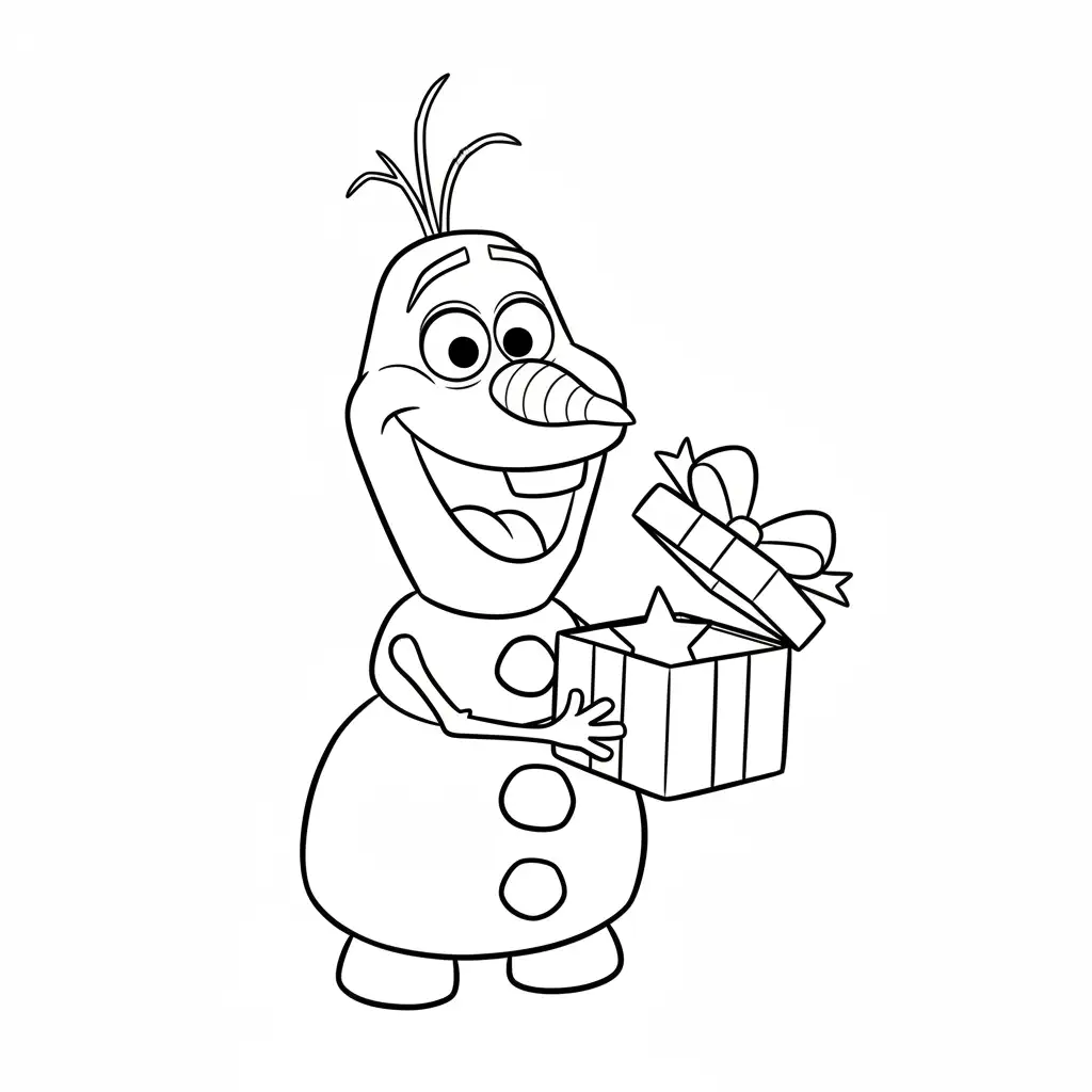 Olaf de Navidad para colorear para niños para imprimir gratis