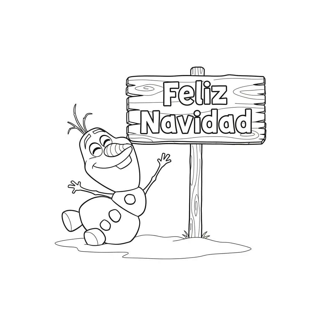 imprimir Olaf de Navidad para colorear gratis