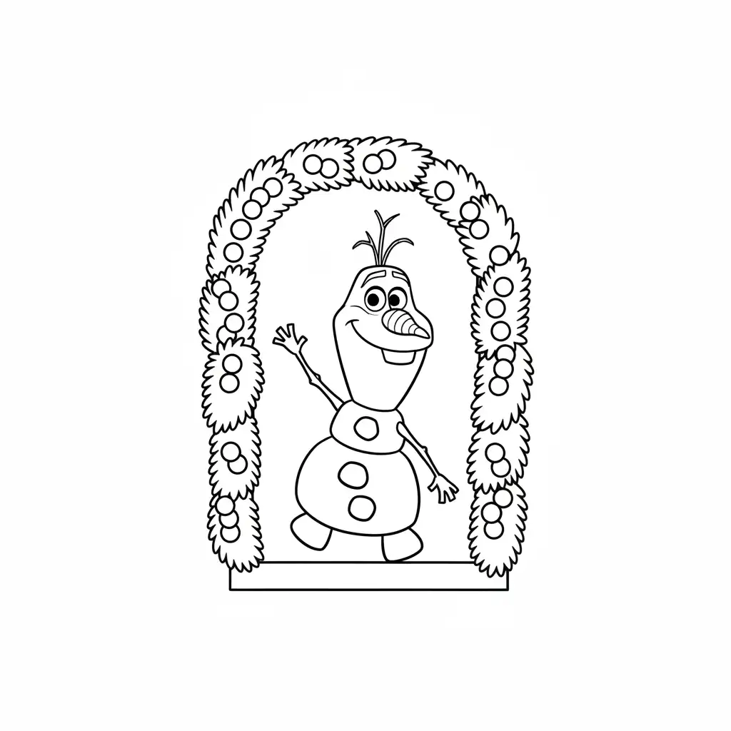 Olaf de Navidad para colorear de para niños