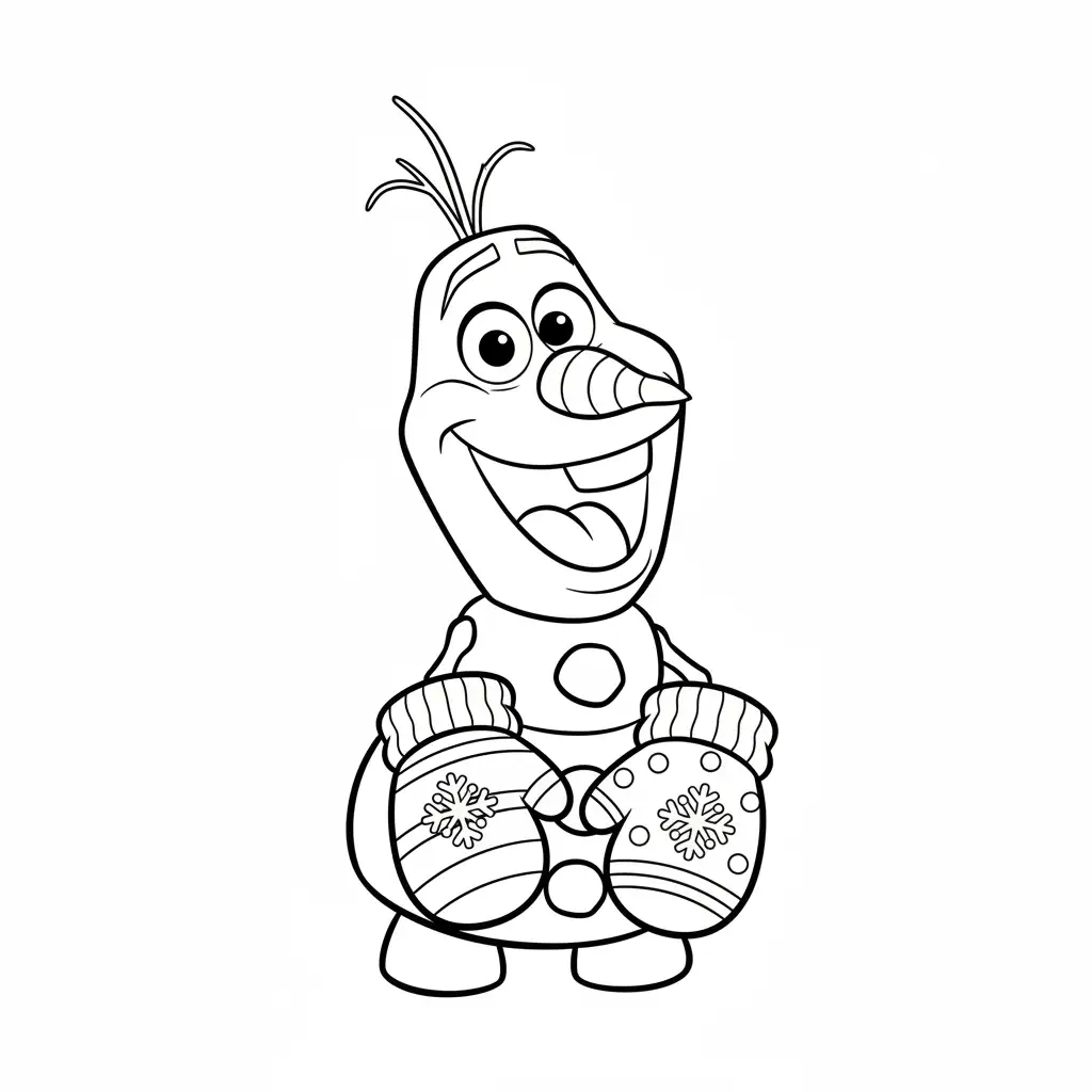 Olaf de Navidad para colorear para imprimir para niño de 2 años