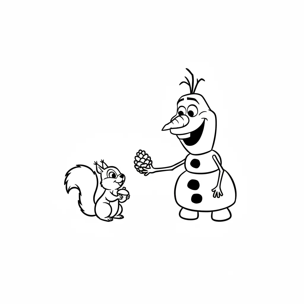 Olaf de Navidad para colorear y recortar para imprimir gratis