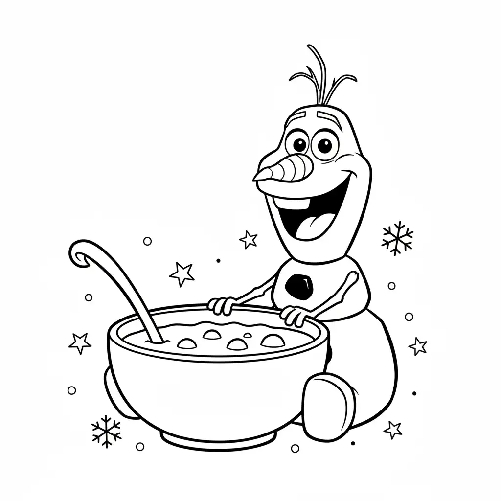 Olaf de Navidad para colorear para imprimir gratis pdf 1