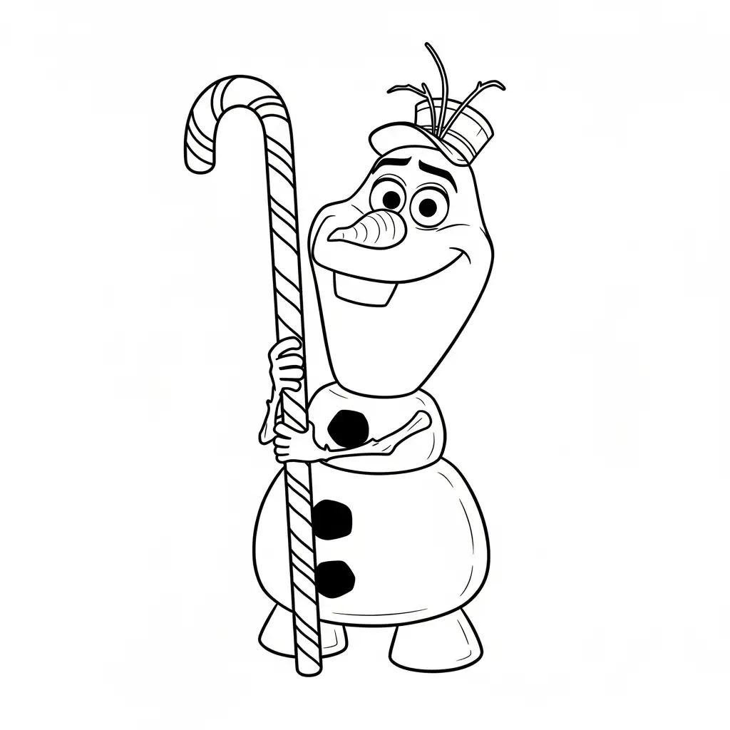 Olaf de Navidad para colorear para niños para imprimir