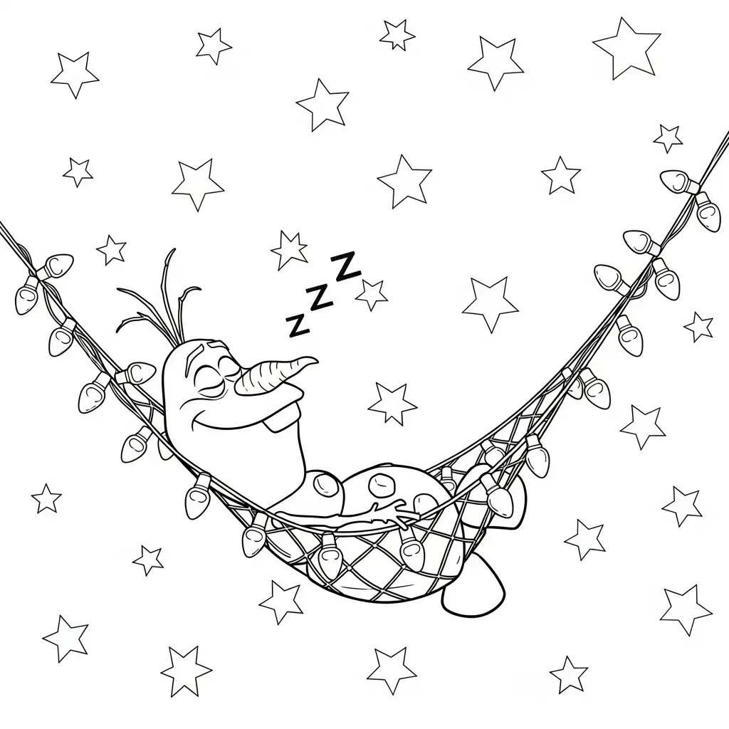 Olaf de Navidad para colorear en línea