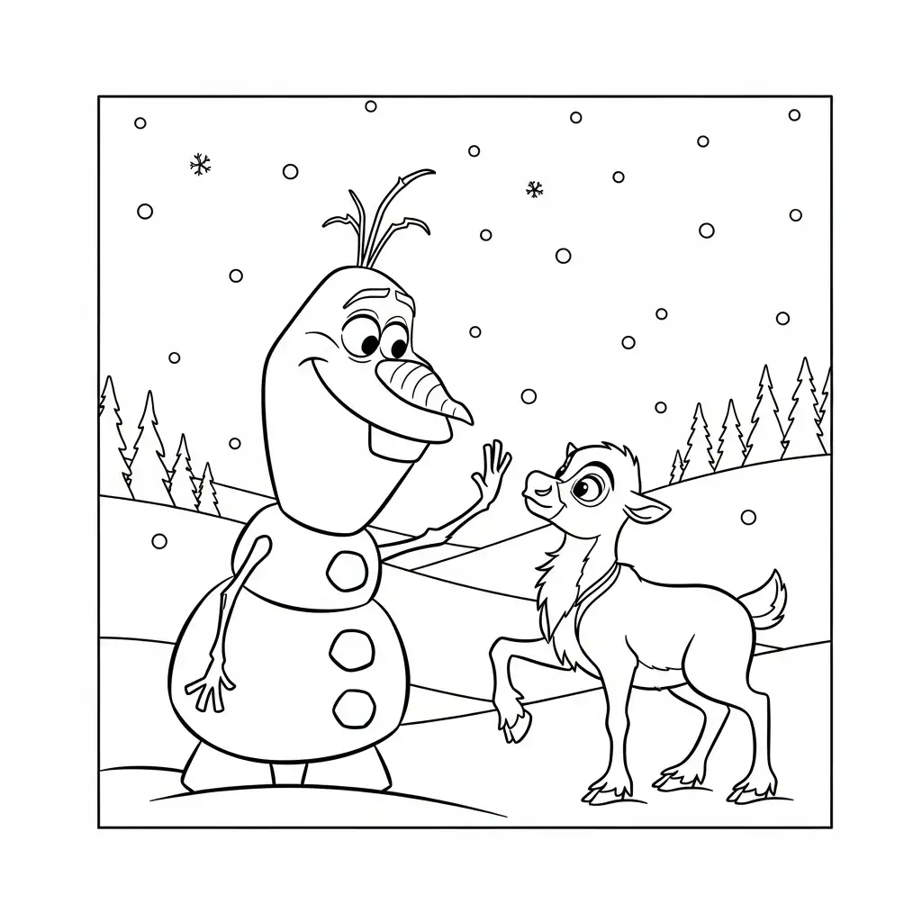 Olaf de Navidad para colorear para imprimir a4