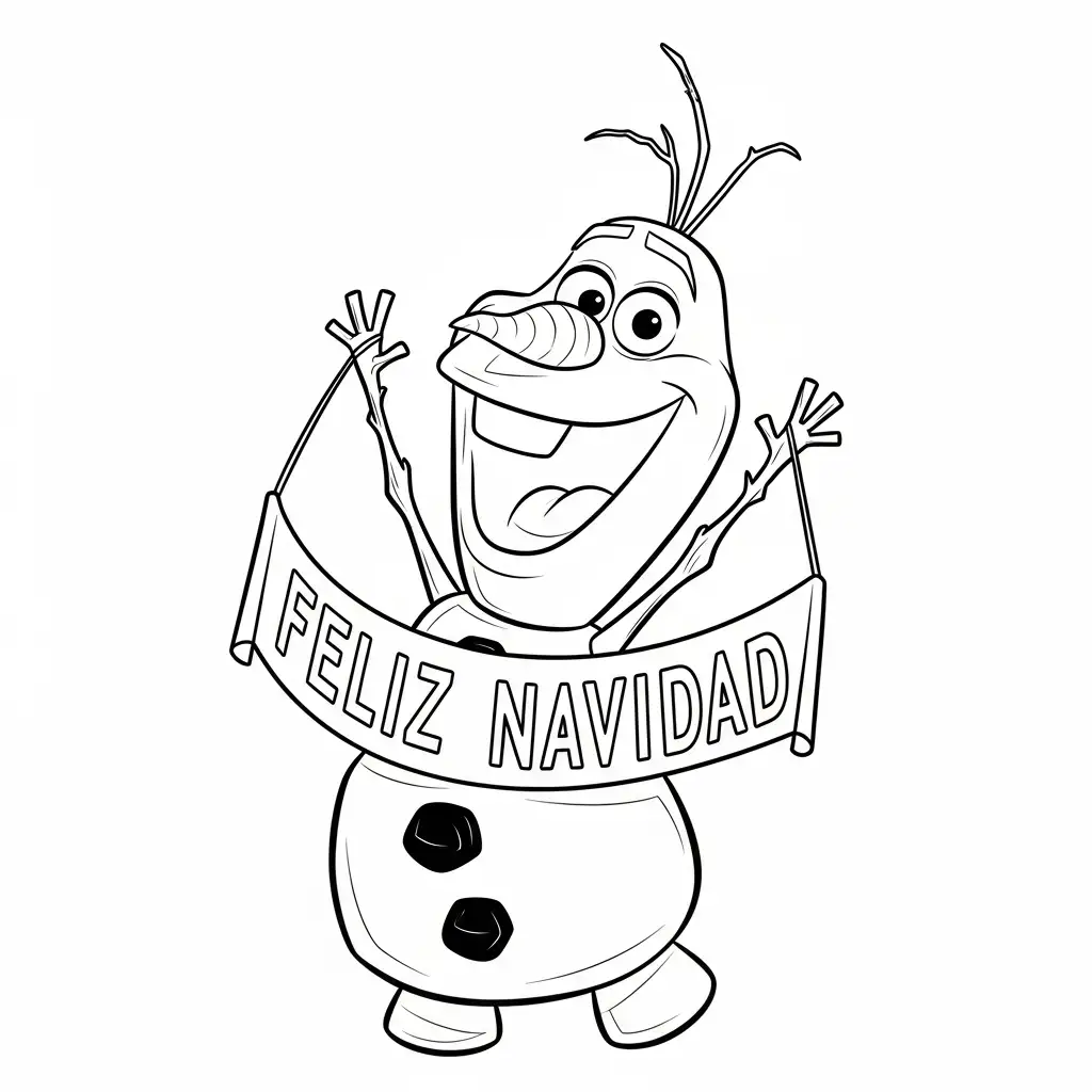 imprimir Olaf de Navidad para colorear