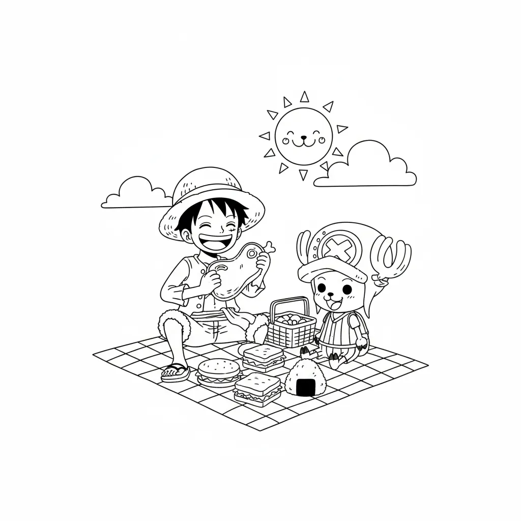 One Piece 1 para colorear para niños para imprimir