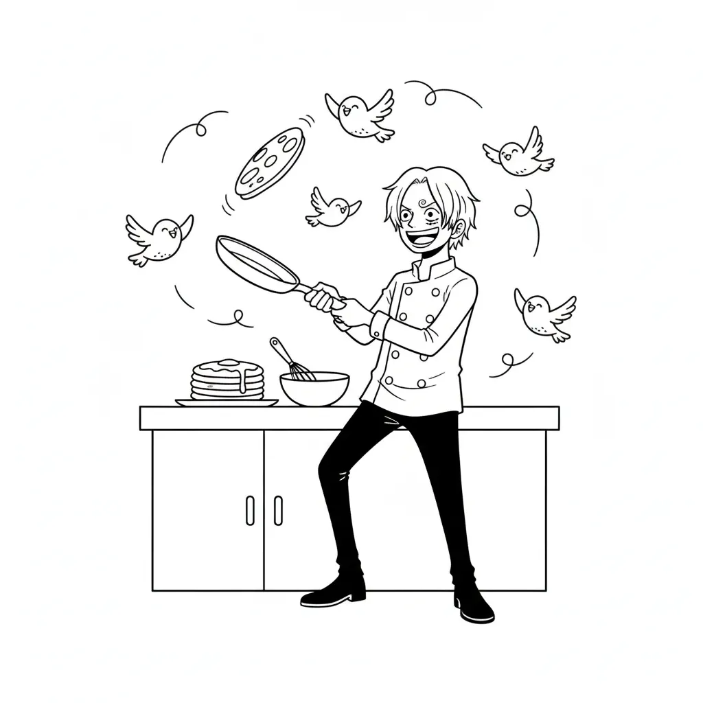 One Piece 7 para colorear educativo para niño