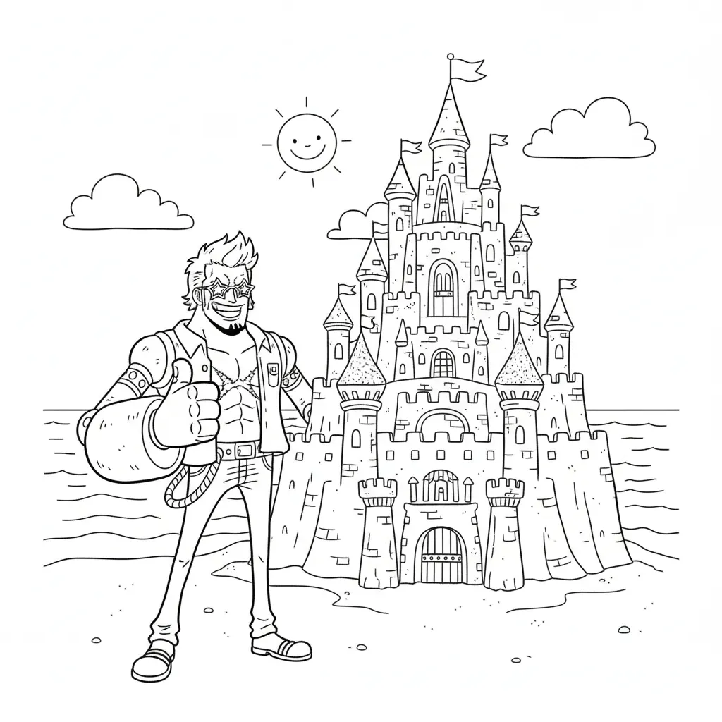 One Piece 8 para colorear para niños para descargar