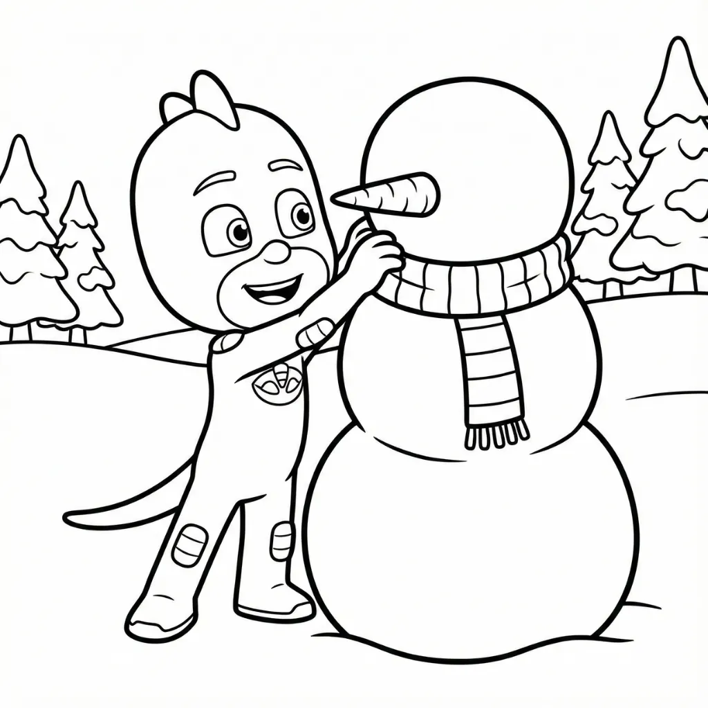 PJ Masks de Navidad 10 para colorear gratis para imprimir