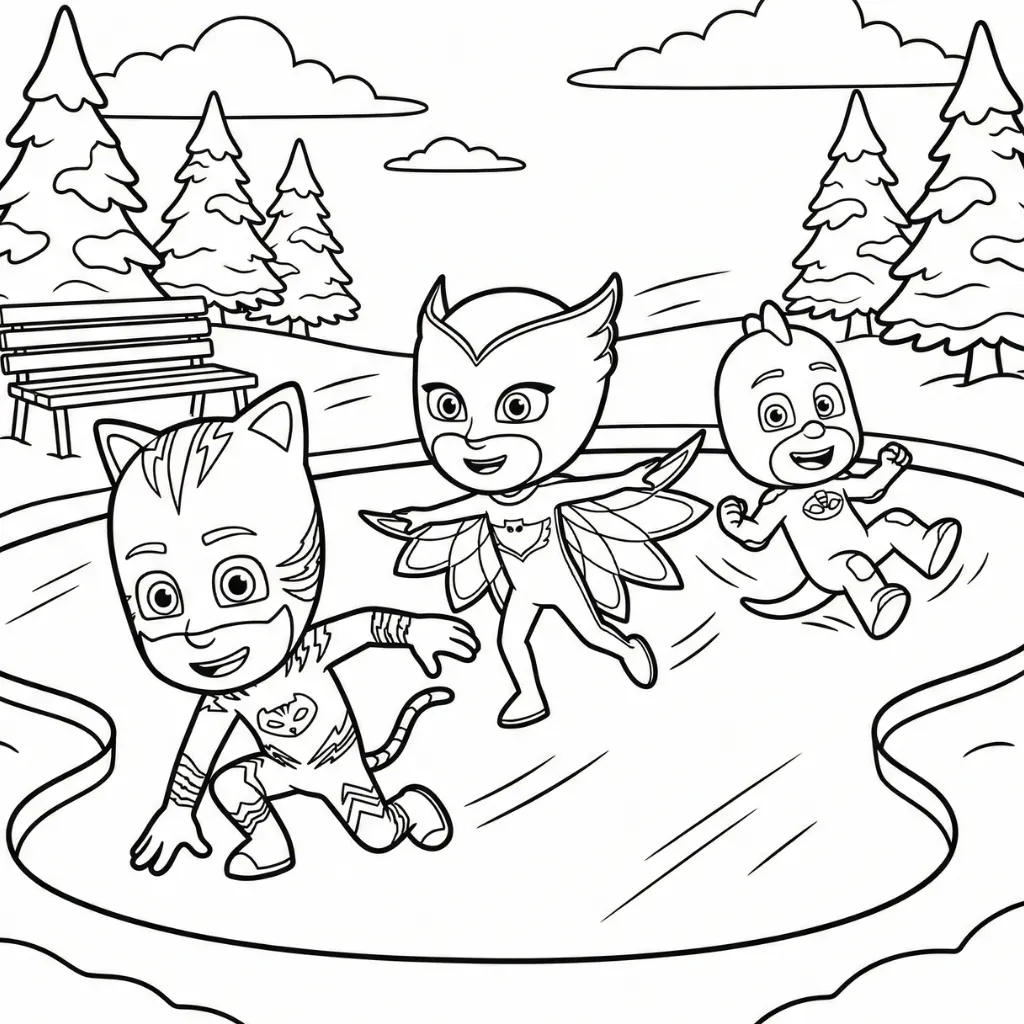 PJ Masks de Navidad 11 para colorear para primaria