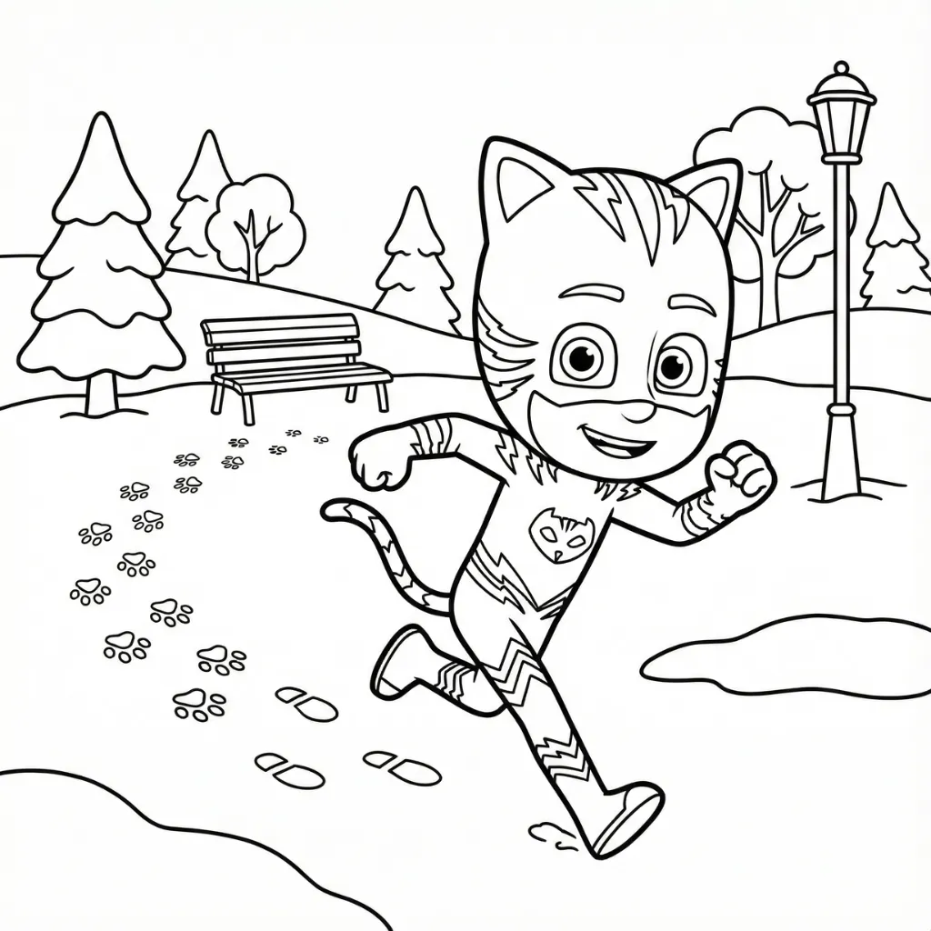 PJ Masks de Navidad 4 para colorear para niño de 8 años